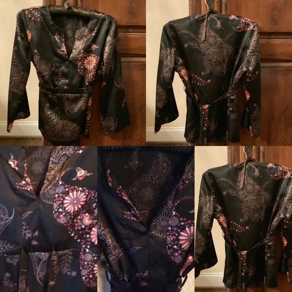 ! Anna Sui Beautiful Silk Top S - Picture 9 of 10